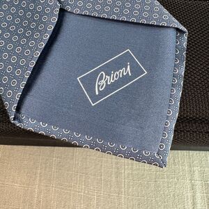 Brioni 100% Silk Blue Tie Made in Italy – Classic Luxury Necktie